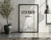 Guten Morgen? Ganz dünnes Eis Poster – Sarkastischer Spruch als Typografie-Wandbild – Lustige Deko für Büro, Küche oder WG