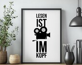 Lesen Poster Bücher Geschenk Bibliothek Deko Geschenkidee Leseratte Poster Lesezimmer Wandbild Poster Buchliebhaber Geschenk Lesen Poster