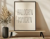 Poster Badezimmer lustig Poster Toilette Bild Wanddeko Geschenk Gästeklo lustiges Poster Gäste WC Bild Bad: Hallöchen Popöchen