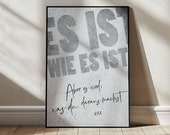 Poster Spruch: Es ist wie es ist, aber es wird, was du daraus machst | grau