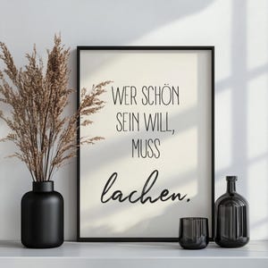 Poster motivazionale "Se vuoi essere bella devi ridere" - Decorazione murale con scritta tipografica