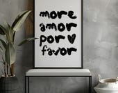 More Amor Por Favor – Spanisches Liebesposter, romantische Wanddeko