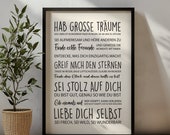 Inspirierendes Motivationsposter "Große Träume" - Wandkunst für Zuhause & Büro