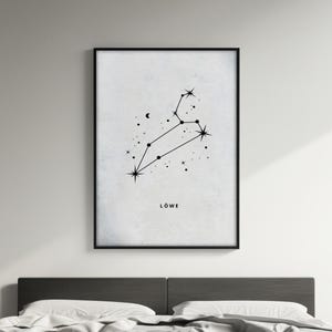 Affiche de la constellation du Lion, art mural du zodiaque, impression astrologique