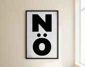 NÖ Poster - Minimalistisches Typografie Wandbild für Zuhause & Büro
