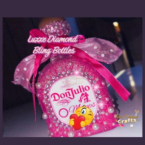 Pink Don Liquor Bottle, Bottle, Glitter Bottle, Bedazzled Bottle, Bling Bottle, Rhinestone Bottle, Pink Bottle, Birthday