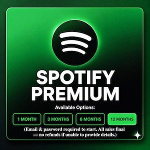 Spotify 12ヶ月無料購読 | 広告なし、オフライン再生、Spotify Premium（説明をお読みください。）