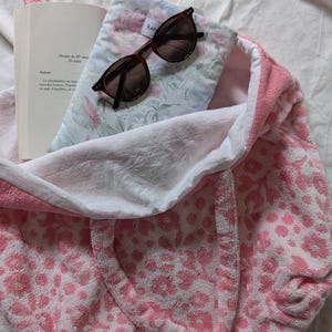 Tote-bag, sac rose en tissu éponge. MODÈLE UNIQUE.