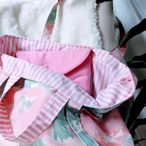Tote bag rose à double anse avec doublure intérieure