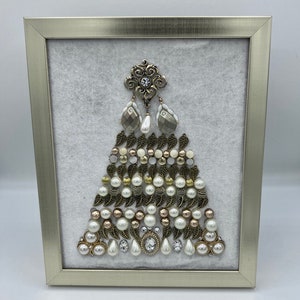 Vintage jewelry art framed vintage jewelry framed jewelry tree jewelry wall decor