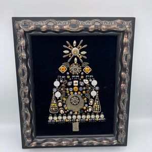Vintage jewelry art framed vintage jewelry framed jewelry tree bronze jewelry art