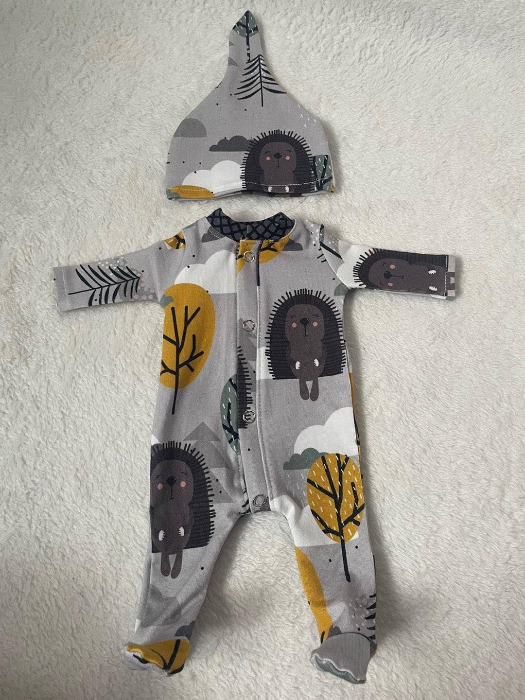 Hedgehog Pajamas Size Preemie Reborn Doll Clothes Etsy