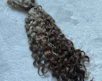 Premium Mohair - 1/2 oz - Natural Brown 9" - Reborn Doll Hair