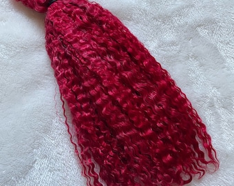 Premium Mohair - 1/2 oz - Bright Red 7&quot; - Reborn Doll Hair