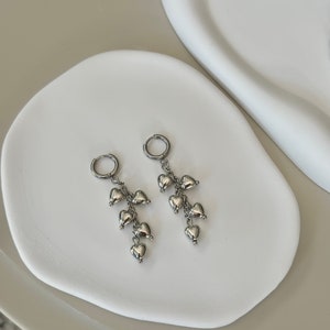 Silver Heart drop Earring
