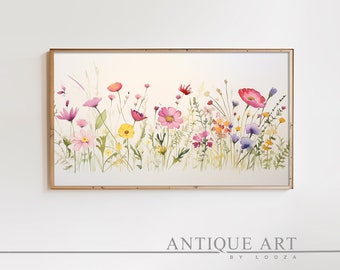 Frame TV Art, Watercolor Wildflowers Bundle, Spring frame tv art, floral frame tv art, Instant Download, Samsung Art TV, Digital Art| WC005