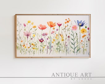 Frame TV Art, Watercolor Wildflowers Bundle, Spring frame tv art, floral frame tv art, Instant Download, Samsung Art TV, Digital Art| WC007