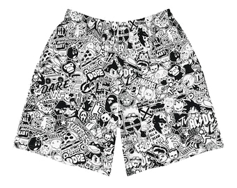 All-Over Print Pop Culture Logo Shorts