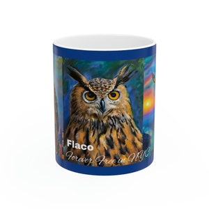 Flaco the Owl Forever Free in NYC Tribute Ceramic Mug, 11oz