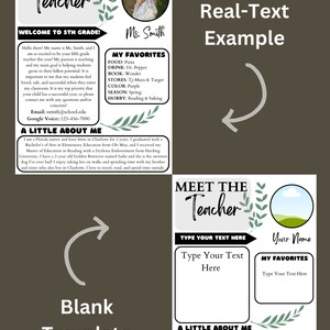 Meet the Teacher Editable Canva Template, Back to School, Teacher ...