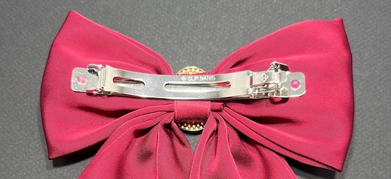 Women\'s Burgundy Bow Hair Clip with Charms Luxury Velvet Bow Hair Clip for Women & Girls | Trendy Party  main image 3