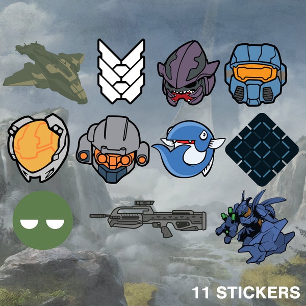 Halo Sticker Pack | Elite Sticker, ODST Sticker, Hunter Sticker, Reach Sticker, Spartan Sticker, Halo, Video Game