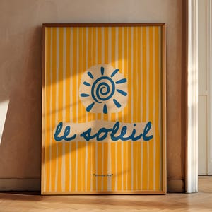 Le Soleil Wall Art - Sun Wall Art, Le Soleil Print, Summer Wall Decor, Coastal Beach House Wall Art, Trendy Coastal Print, Summer Printable