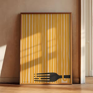 Stampa artistica di pasta disegnata a mano - Poster retrò di spaghetti, arredamento moderno per sala da pranzo, arte murale per cucina, stampa di cibo retrò, stampabile alla moda per cucina