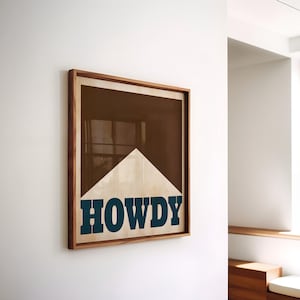 Howdy Wall Art, Brown Western Decor, Vintage Western Poster, Howdy Poster, Western Wall Art Retro Cowboy Print, Wild West Wall Art PRINTABLE