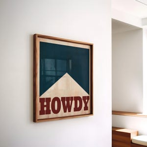 Howdy Wall Art - Western Decor, Vintage Western Poster, Howdy Poster, Navy Western Wall Art Retro Cowboy Print, Wild West Wall Art PRINTABLE