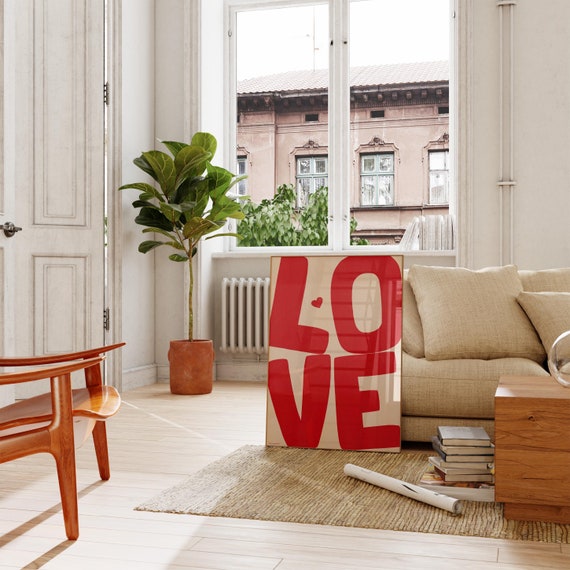 Red Love Art Print - Trendy Aesthetic Wall Decor (Printable Art)