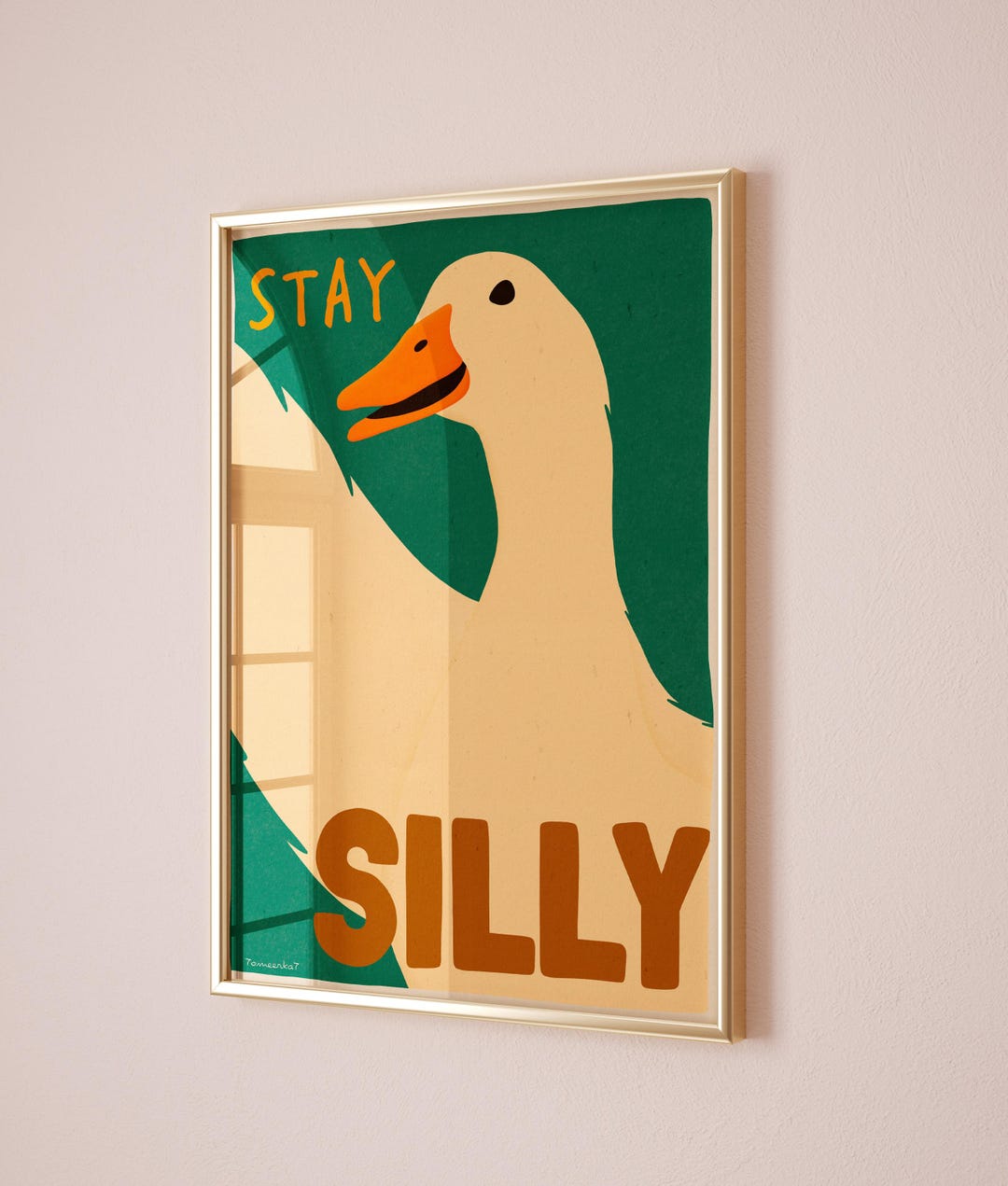 Silly Goose Print - Funky Animal Wall Art, Cozy Apartment Decor ...
