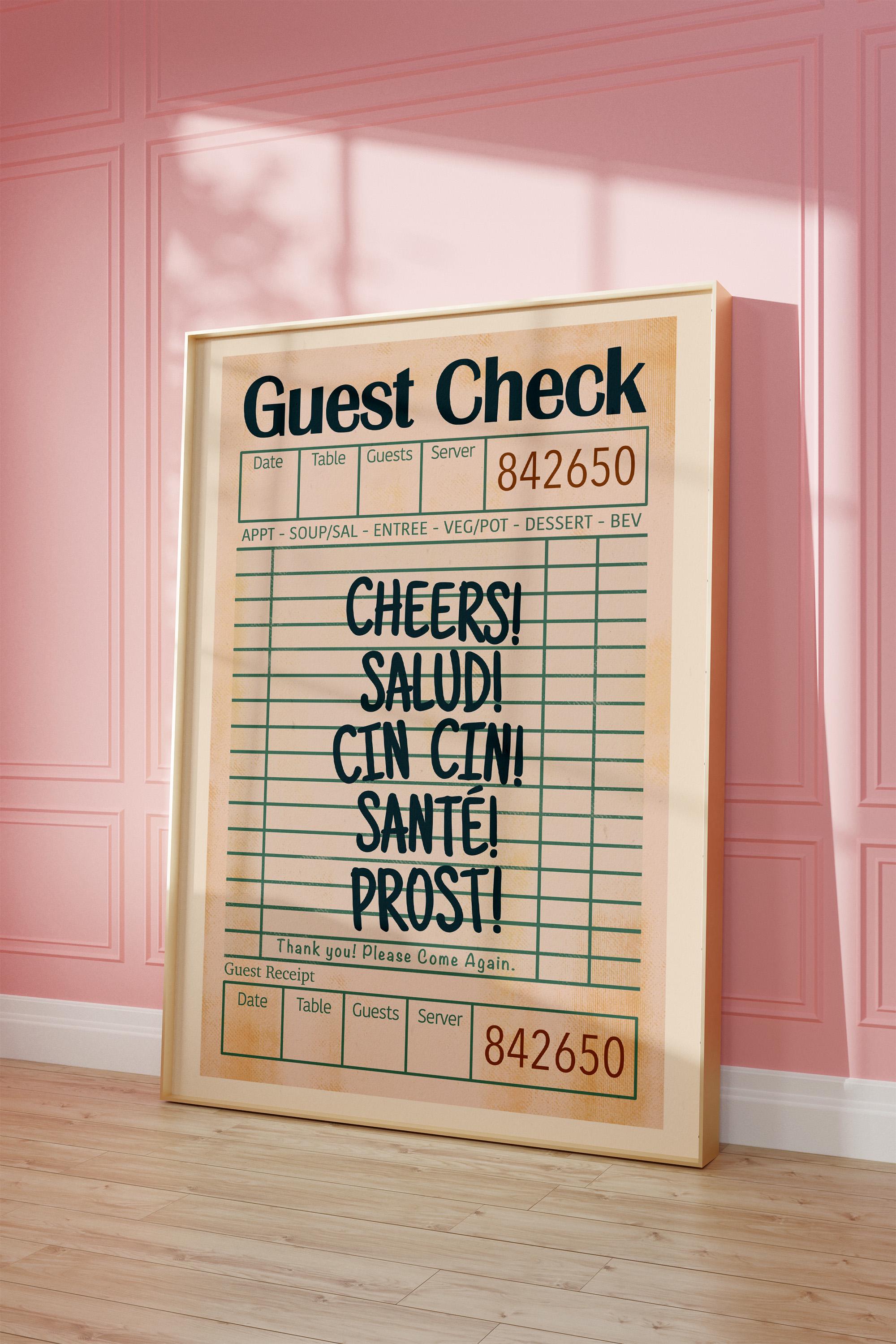 Cheers Salud Cin Cin Print - Trendy Bar Cart Wall Art, Aesthetic Guest ...