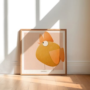 Abstrakter Vogel, Gelber Vogel, Wand Kunst Druck, Vogel Poster, Gelber Vogel, Gelber Vogel Print, Digitaler Download, Vogel Poster