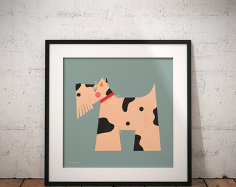 Dog Art Print | Scottish Terrier Poster | Grumpy Dog Illustration | Gift for Dog Lovers | Dog Wall Decor | Pet Printable | Digital Download