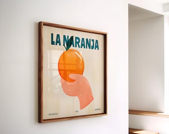 Naranja Kitchen Wall Art - Spanish Orange Wall Art Print Retro Kitchen Poster Aesthetic Kitchen Decor Trendy Kitchen Print Square PRINTABLE