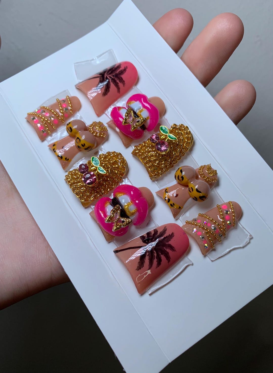 3D Gel Press On Nails Etsy