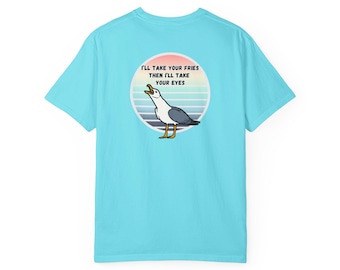 おもしろカモメTシャツ | フライドポテトと目玉をいただきます | ティーン向けおもしろギフト | おもしろ誕生日 | カモメTシャツ | ビーチTシャツ | カモメ好き