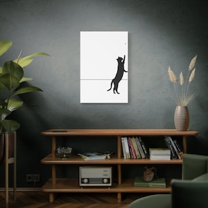 Cat And Fly Wall Art | Cat Hunting Fly Print | Cool Cat Painting | Cat Owner Gift | Living Room Decor | Cat Mom | Cat Dad | Funny Cat Gift