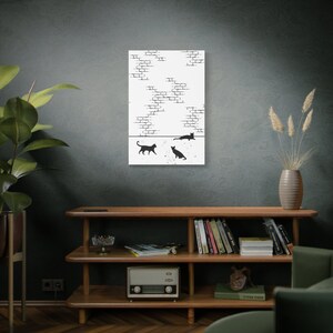 Alley Cat Wall Art | Cats Silhouette | Cool Cat Painting | Cat Owner Gift | Teen Room Decor | Cat Mom | Cat Dad | Funny Cat Gift | Weird Art