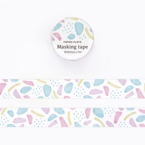 Papier Platz Washi Tape - Rounded Shape Pattern (20mm) | For Bullet Journals (Bujo), Planners, and Scrapbooking | Crafts & Scrapbook