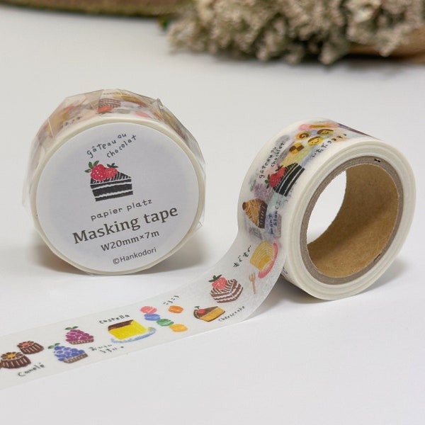 Papier Platz Washi Tape - French Desserts (20mm)  | Cute and Collectible Stationery | Student Supplies | Journal