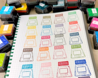 Shachihata Mini Ink Pads (Waterproof) - Traditional Japanese Colors
