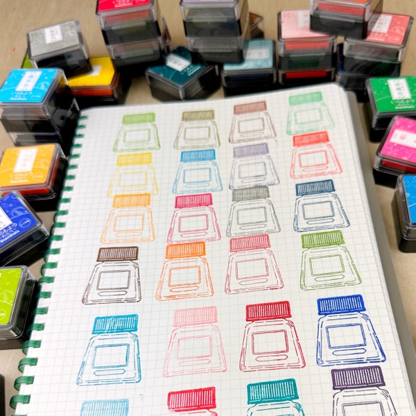 Shachihata Mini Ink Pads (Waterproof) - Traditional Japanese Colors