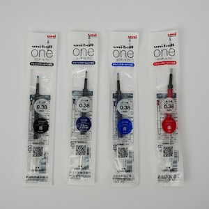 Recharges Uniball One Pen - (0,38 mm) Noir/Bleu/Bleu-Noir/Rouge | Fournitures pour étudiants | Outils de journal à encre foncée | Bullet Journal (Bujo) et agenda