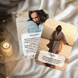 GetJesusChristPower | TransformYourLife | 70 Cartões com Versículos Bíblicos Frente e Verso + Livreto. Oração, Estudo, Presente Cristão/Católico!