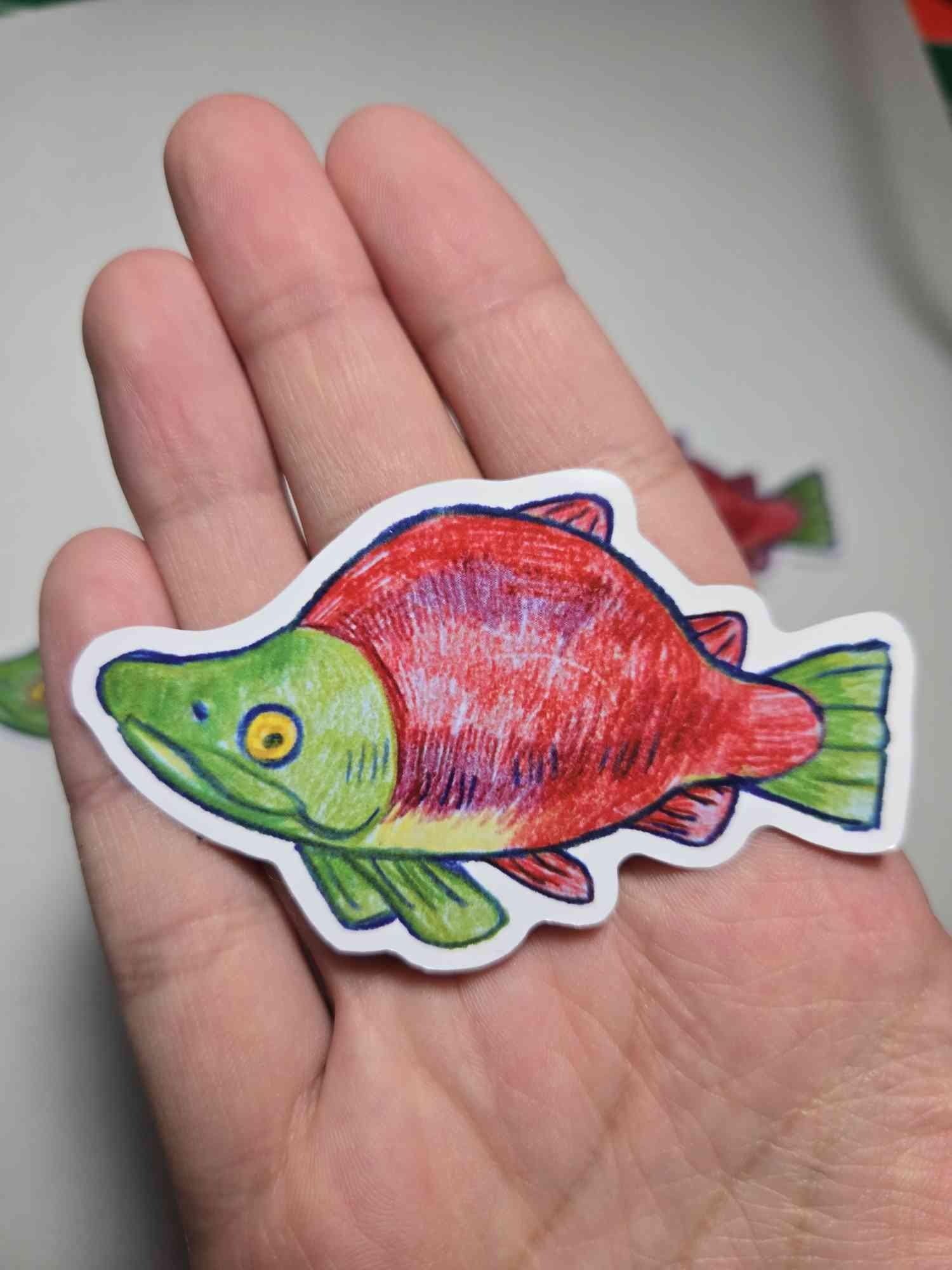 Sockeye Salmon Sticker - Waterproof, Vinyl, Vibrant, Fish - Etsy