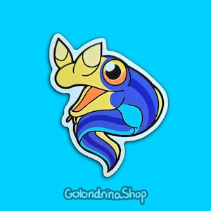 Ribbon Eel Sticker - fish, marine, colorful, blue, cute, unique