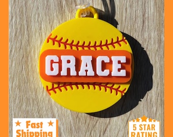 Etiqueta personalizada para bolsa de softbol • Nombre y número personalizados, impresos en 3D