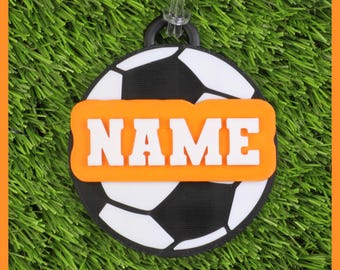 Customizable Soccer Bag Tag • 3D Printed Name Tag